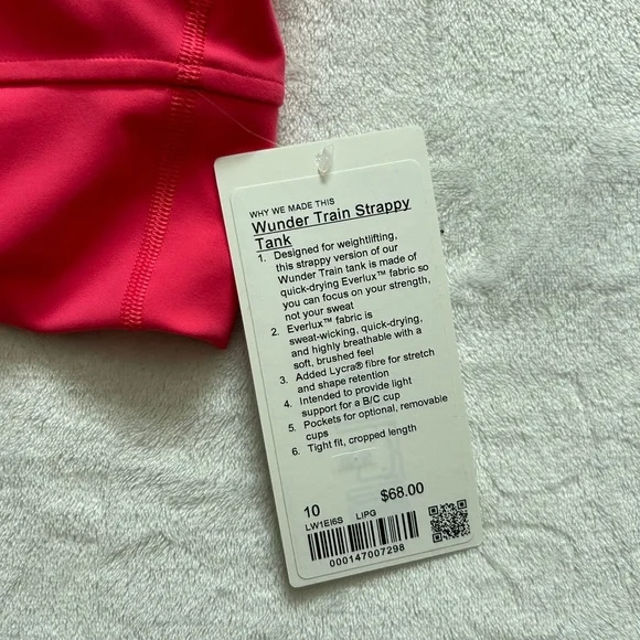 Lululemon Wunder Train Strappy Tank Top Lip Gloss - Picture 4 of 8